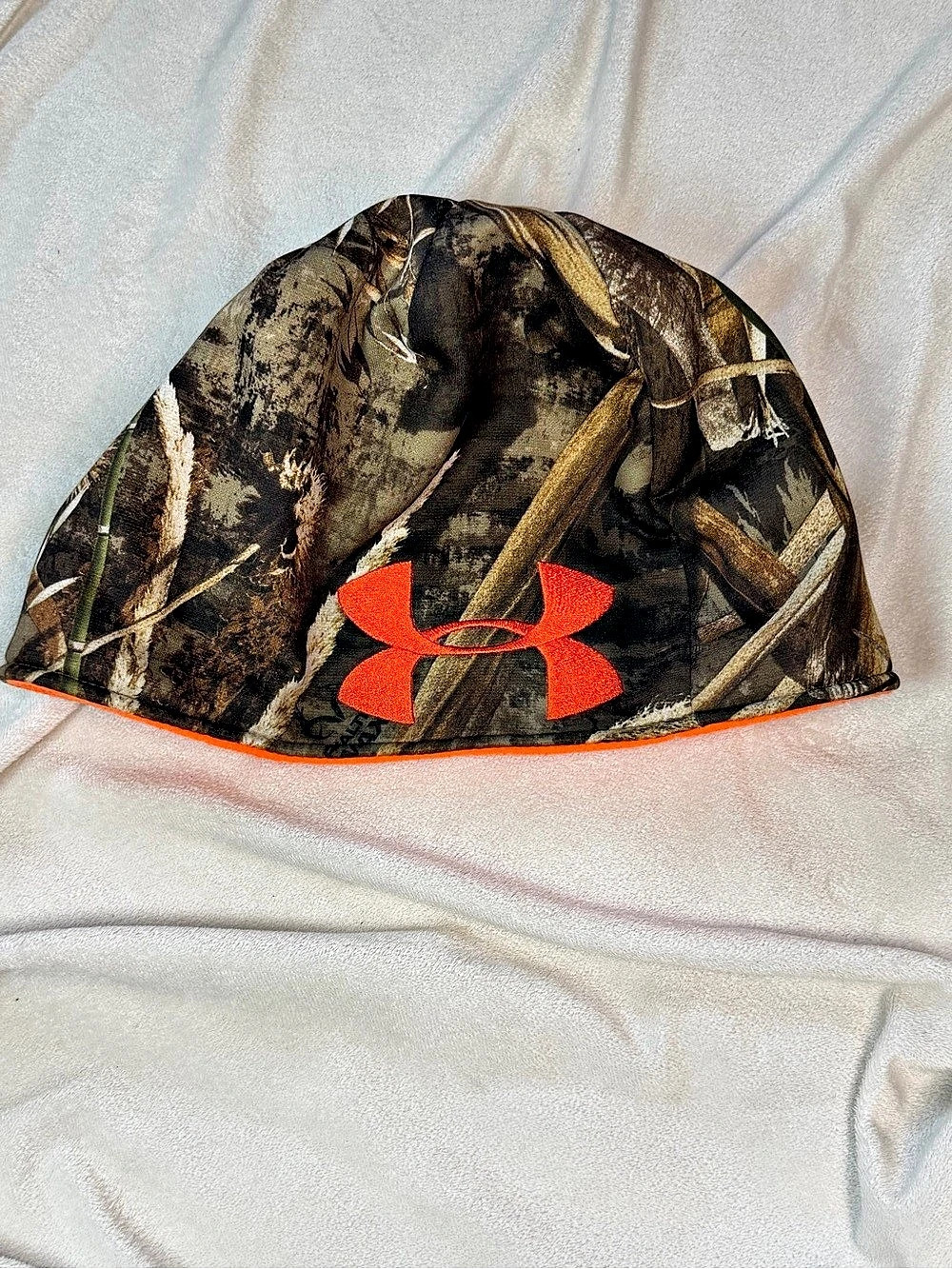 Under Armour Men's Reversible Camo Beanie Orange & Brown